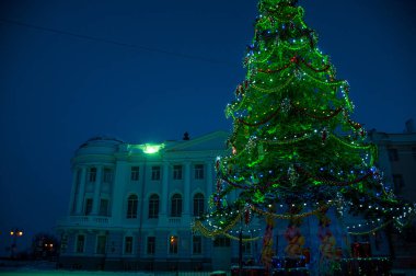 Rusya, Nizhny Novgorod - 01 Ocak 2017: Noel tatilinde Nizhny Novgorod 'un Yürüyüşü 