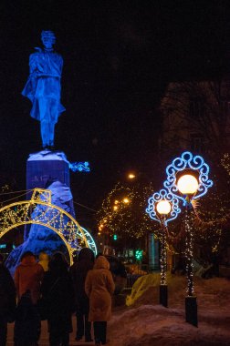 Rusya, Nizhny Novgorod - 01 Ocak 2017: Noel tatilinde Nizhny Novgorod 'un Yürüyüşü 