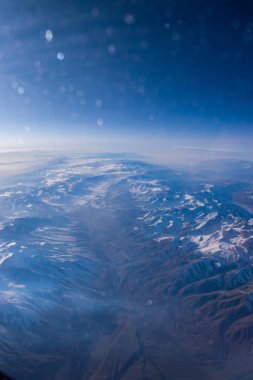 Kutsal toprakların uçağından hava manzarası, Chengdu, Tibet 