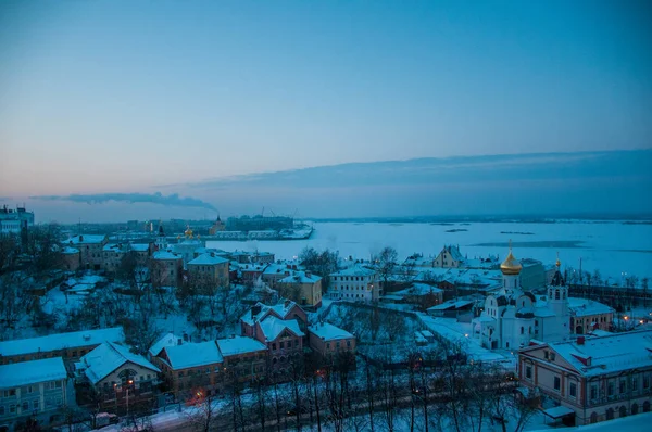 Venäjä Nizhny Novgorod Tammikuu 2017 Nizhny Novgorodin Kävely Joululomien Aikana — kuvapankkivalokuva