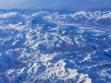 Kutsal toprakların uçağından hava manzarası, Chengdu, Tibet 