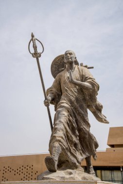 Antik şehirdeki adamın heykeli. 