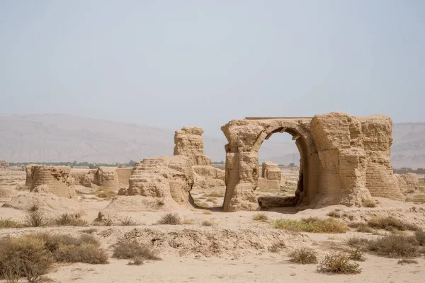 Ruines Ancienne Ville Gaochang Turpan Chine Datant 2000 Ans Gaochang — Photo