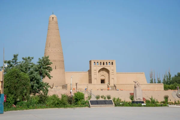 Emin Torre Pie Mezquita Uyghur Situado Patio Uva Antigua Turpan — Foto de Stock