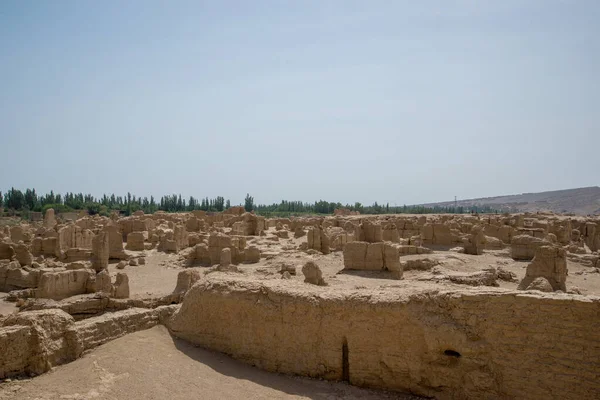 Ruines Ancienne Ville Gaochang Turpan Chine Datant 2000 Ans Gaochang — Photo