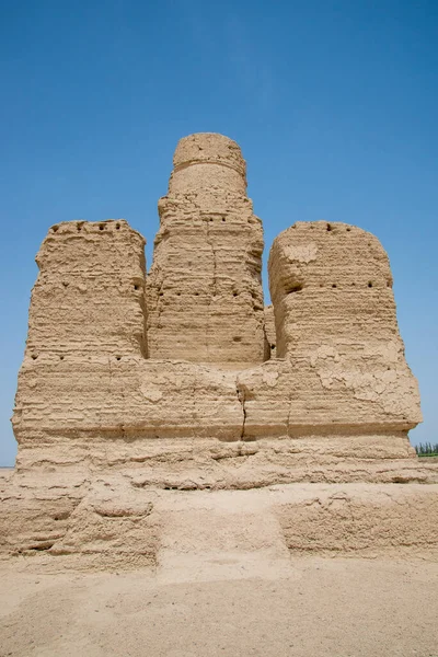 Ruines Ancienne Ville Gaochang Turpan Chine Datant 2000 Ans Gaochang — Photo