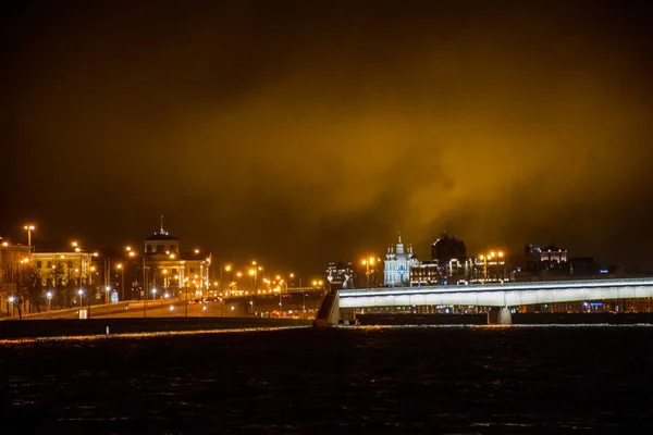 Amazing Night Sky White Night Petersburg Bridge Neva River — Stock Photo, Image