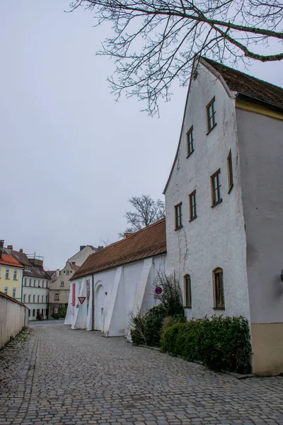 Landshut Γερμανία Μάρτιος 2020 Θέα Ιστορικά Κτίρια Της Παλιάς Πόλης — Φωτογραφία Αρχείου