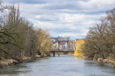 Landshut, Almanya - Mart 2020: Bavyera 'daki Landshut' un tarihi merkezi.