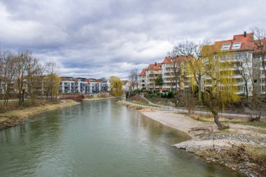 Landshut, Almanya - Mart 2020: Bavyera 'daki Landshut' un tarihi merkezi.