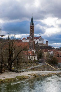Landshut, Almanya - Mart 2020: Bavyera 'daki Landshut' un tarihi merkezi.