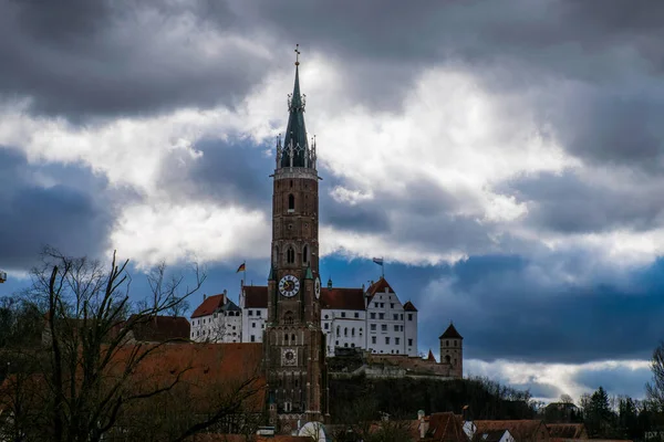 Landshut Deutschland März 2020 Der Blick Auf Das Historische Zentrum — Stockfoto