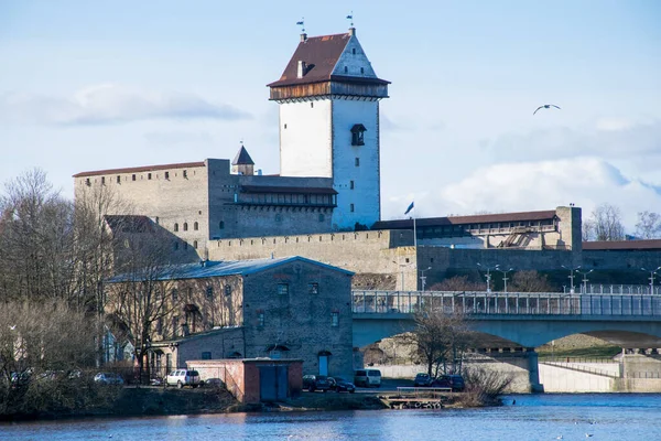 Vista Castelo Hermann Narva Estónia — Fotografia de Stock