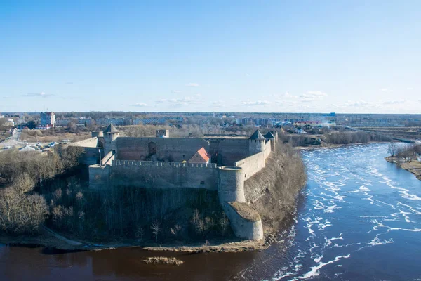 Vista Castelo Hermann Narva Estónia — Fotografia de Stock