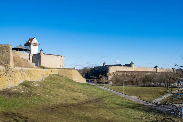 Vista Castelo Hermann Narva Estónia — Fotografia de Stock