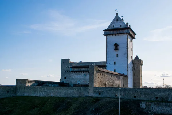 Hermann Kalesinin Narva Estonya Daki Manzarası — Stok fotoğraf