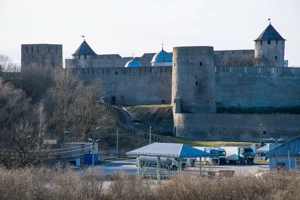 Hermann Kalesinin Narva Estonya Daki Manzarası — Stok fotoğraf