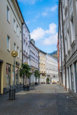 Straubing, Almanya - Mart 2020: Bavyera 'daki Straubing' in tarihi merkezi