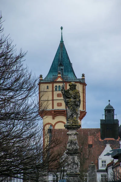 Straubing Almanya Mart 2020 Bavyera Daki Straubing Tarihi Merkezi — Stok fotoğraf