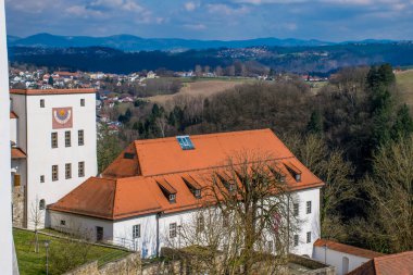 Eski kentteki şato manzarası, seyahat kavramı 