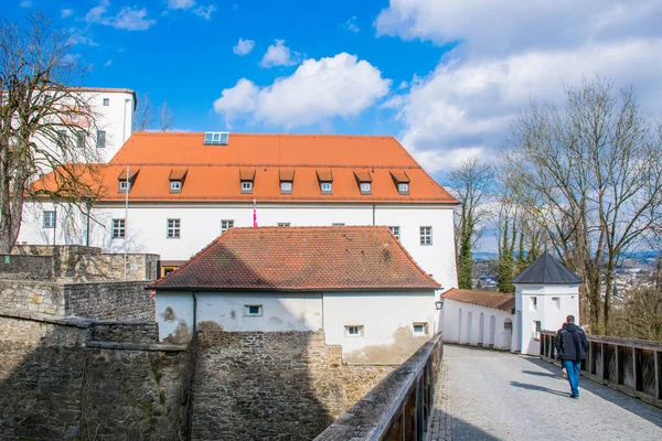 Passau Německo Březen 2020 Řeka Řeky Inn Pasově — Stock fotografie