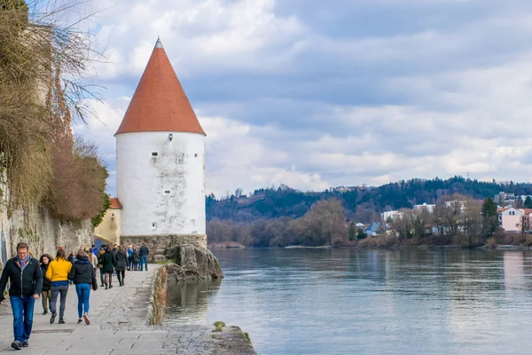 Passau Germany March 2020 Riverside Inn River Passau — Fotografia de Stock