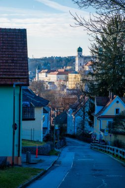 Avrupa şehri görüşü antik mimari, seyahat kavramı