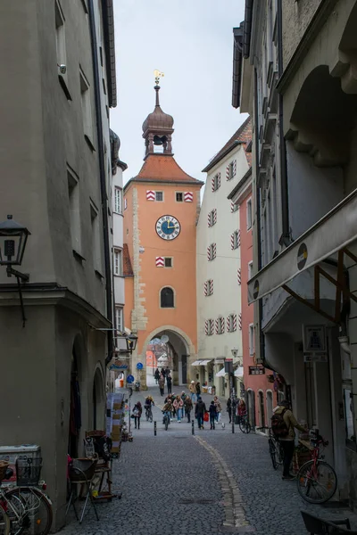 Blick Auf Regensburger Architektur Bei Bewölktem Tag Reisekonzept — Stockfoto
