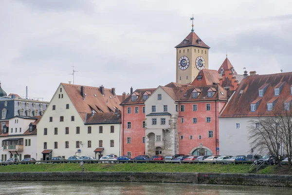 Blick Auf Das Regensburger Stadtbild Bei Bewölktem Tag Reisekonzept — Stockfoto