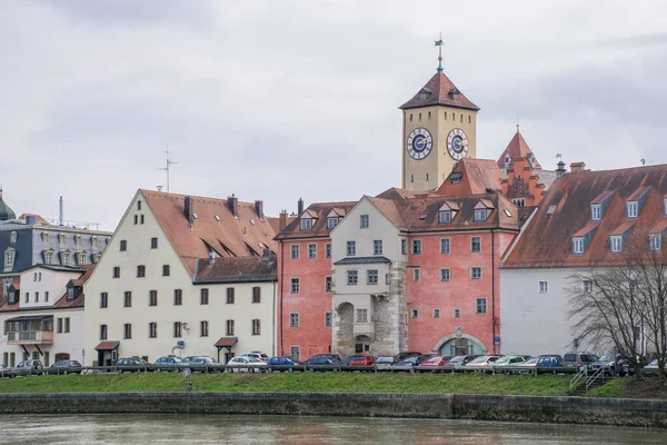 Vista Paisagem Urbana Regensburg Dia Nublado Conceito Viagem — Fotografia de Stock