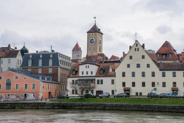 Bulutlu Bir Günde Regensburg Şehir Manzarası Seyahat Kavramı — Stok fotoğraf