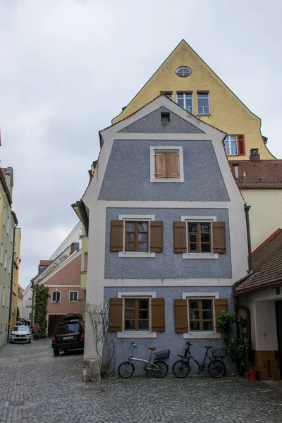 Blick Auf Regensburger Architektur Bei Bewölktem Tag Reisekonzept — Stockfoto