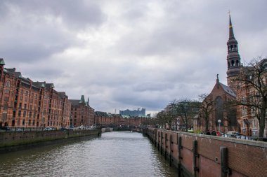 Alman kasabasının geleneksel gündüz mimarisi, seyahat konsepti 