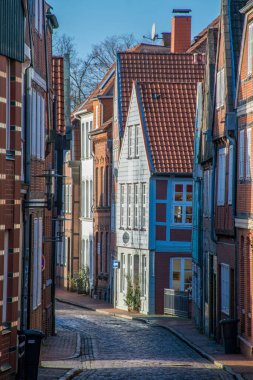 Alman kasabasının geleneksel gündüz mimarisi, seyahat konsepti 