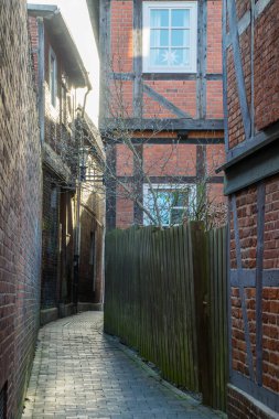 Alman kasabasının geleneksel gündüz mimarisi, seyahat konsepti 