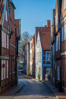 Alman kasabasının geleneksel gündüz mimarisi, seyahat konsepti 
