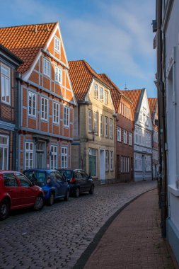 Alman kasabasının geleneksel gündüz mimarisi, seyahat konsepti 