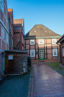 Alman kasabasının geleneksel gündüz mimarisi, seyahat konsepti 