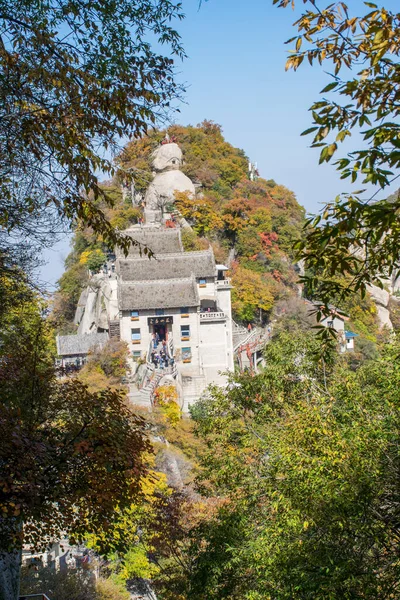 Chine Oct 2019 Temple Antique Taoïste Sommet Montagne Huashan Vallée — Photo