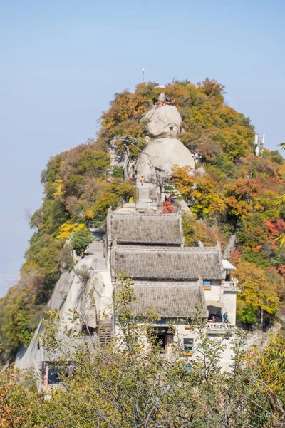China Oct 2019 Templo Antiguo Taoísta Cima Montaña Huashan Valle — Foto de Stock