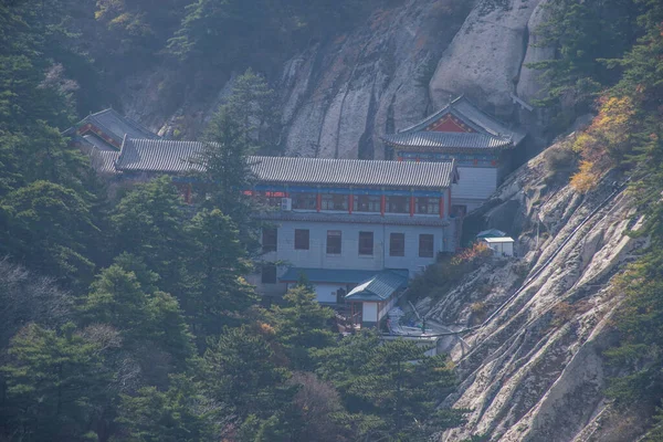 China Oct 2019 Templo Antigo Taoísta Topo Montanha Huashan Vale — Fotografia de Stock