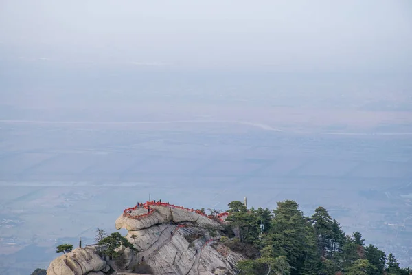 Bela Paisagem Aérea Vista Colina Pedra Montanha Huashan Vale Pico — Fotografia de Stock