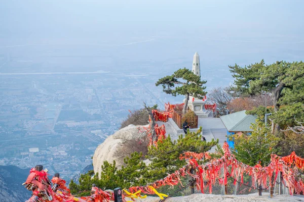 China Oct 2019 Templo Antigo Taoísta Topo Montanha Huashan Vale — Fotografia de Stock