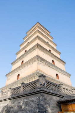 Xian, Çin - Ekim 2019: Xi 'an, Shaanxi, Çin' de Dev Vahşi Kaz Pagoda