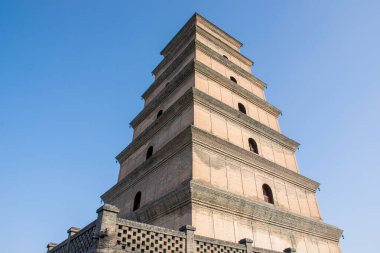 Xian, Çin - Ekim 2019: Xi 'an, Shaanxi, Çin' de Dev Vahşi Kaz Pagoda