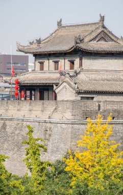 Xian, Çin - Ekim 2019: Xian Şehir Duvarı Günü turu Shaanxi Bölgesi.