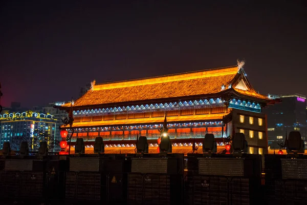 Ночная Экскурсия Старому Городу Провинция Шэньси — стоковое фото