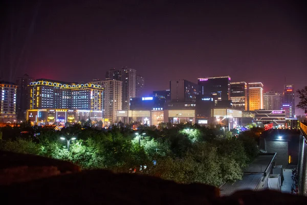 Xian City Wall Nocna Wycieczka Starożytnym Mieście Prowincja Shaanxi Chiny — Zdjęcie stockowe