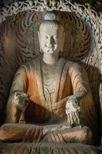 Vicino Alla Statua Buddha All Interno Del Tempio Concetto Religione — Foto Stock