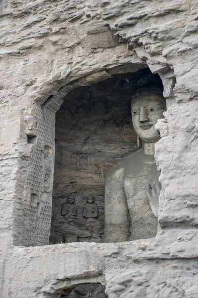 Gros Plan Des Statues Bouddha Montagne Extérieur Concept Religion Tibet — Photo